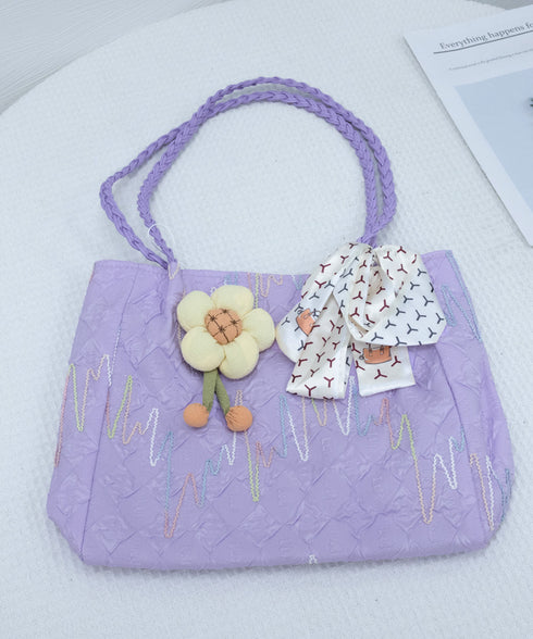 スカーフ付き 大容量トートバッグ 韓国風 レディース 女性バッグ おしゃれ 肩掛けバッグ 軽量 立体花ポイントバッグ  マザーズバッグ カジュアル鞄 手提げバッグ 98ZHUOQ-001